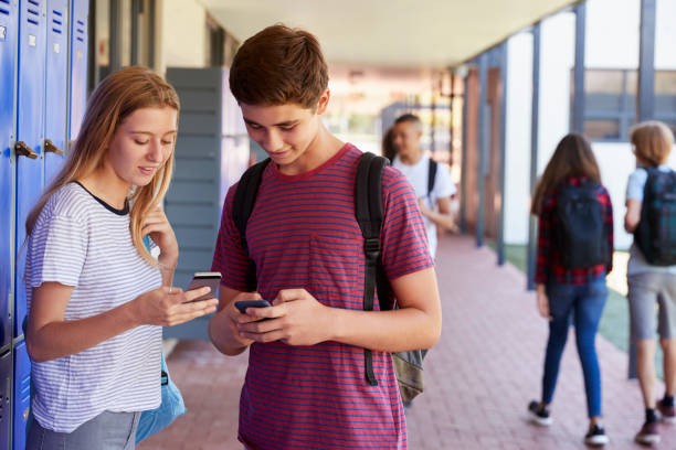 Students on cell phones